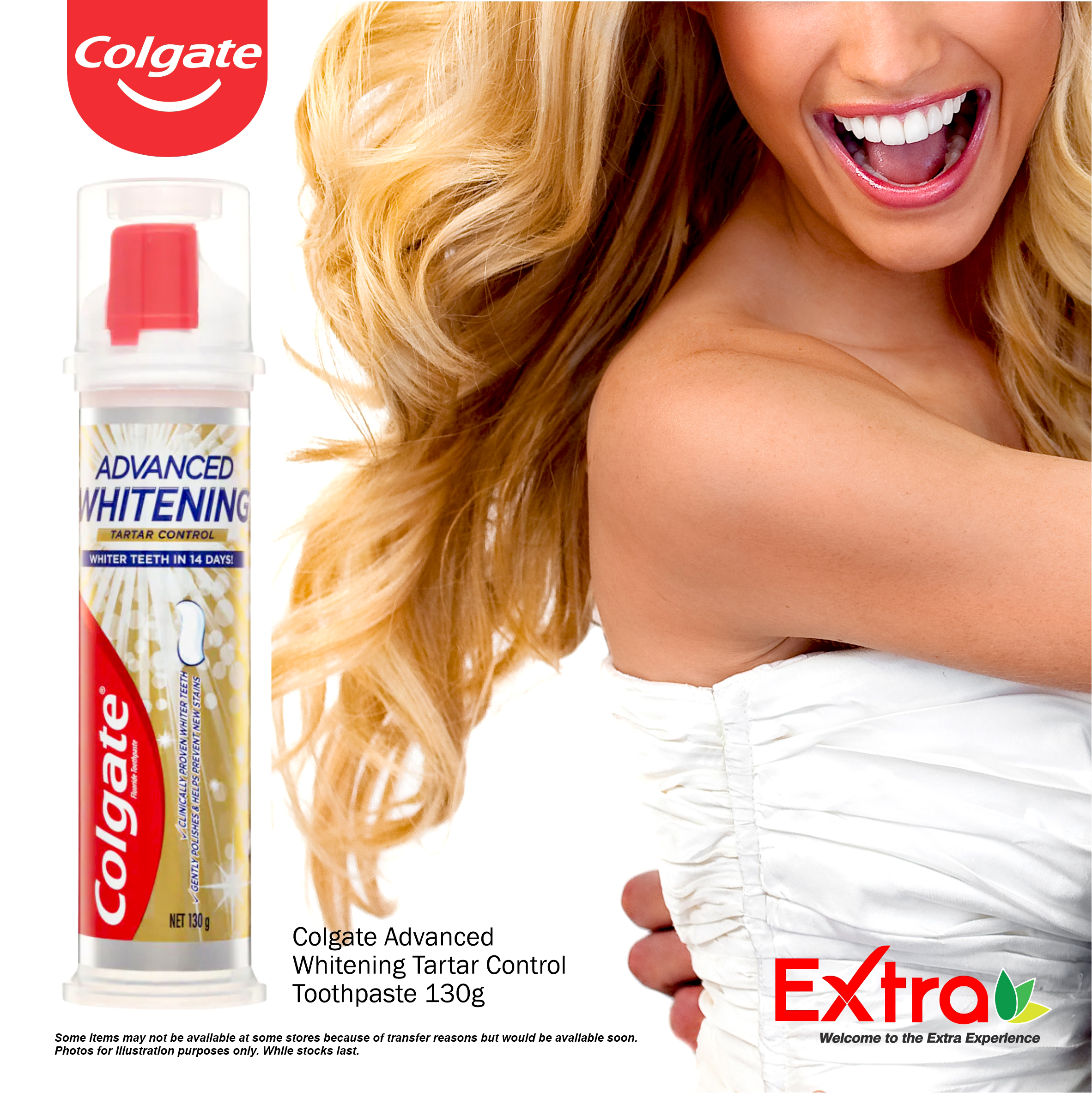 Colgate Advanced Whitening Toothpaste 130g - Extra Supermarket